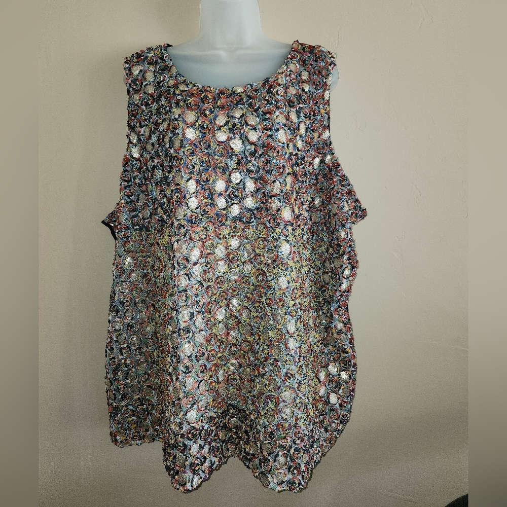 CJ Banks Colorful Patterned Tank Top